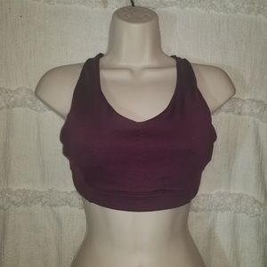 Purple Champion sports bra with strappy back